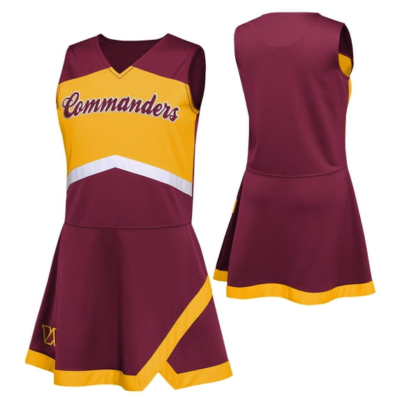 Girls Preschool Burgundy Washington Commanders Two-Piece Cheer Captain Jumper Dress with Bloomers Set