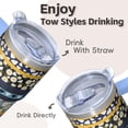 thumbnail image 4 of 20oz Coffee Cup with Lid and Straw, Bohemian Stainless Steel Insulated Travel Tumbler, Double Wall Vacuum Leakproof Boho Design, 4 of 5