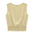 thumbnail image 3 of Summer Tank Tops for Women Round Neck Sleeveless Casual T-Shirt Hem Tight Summer Fashion Shirt, 3 of 8