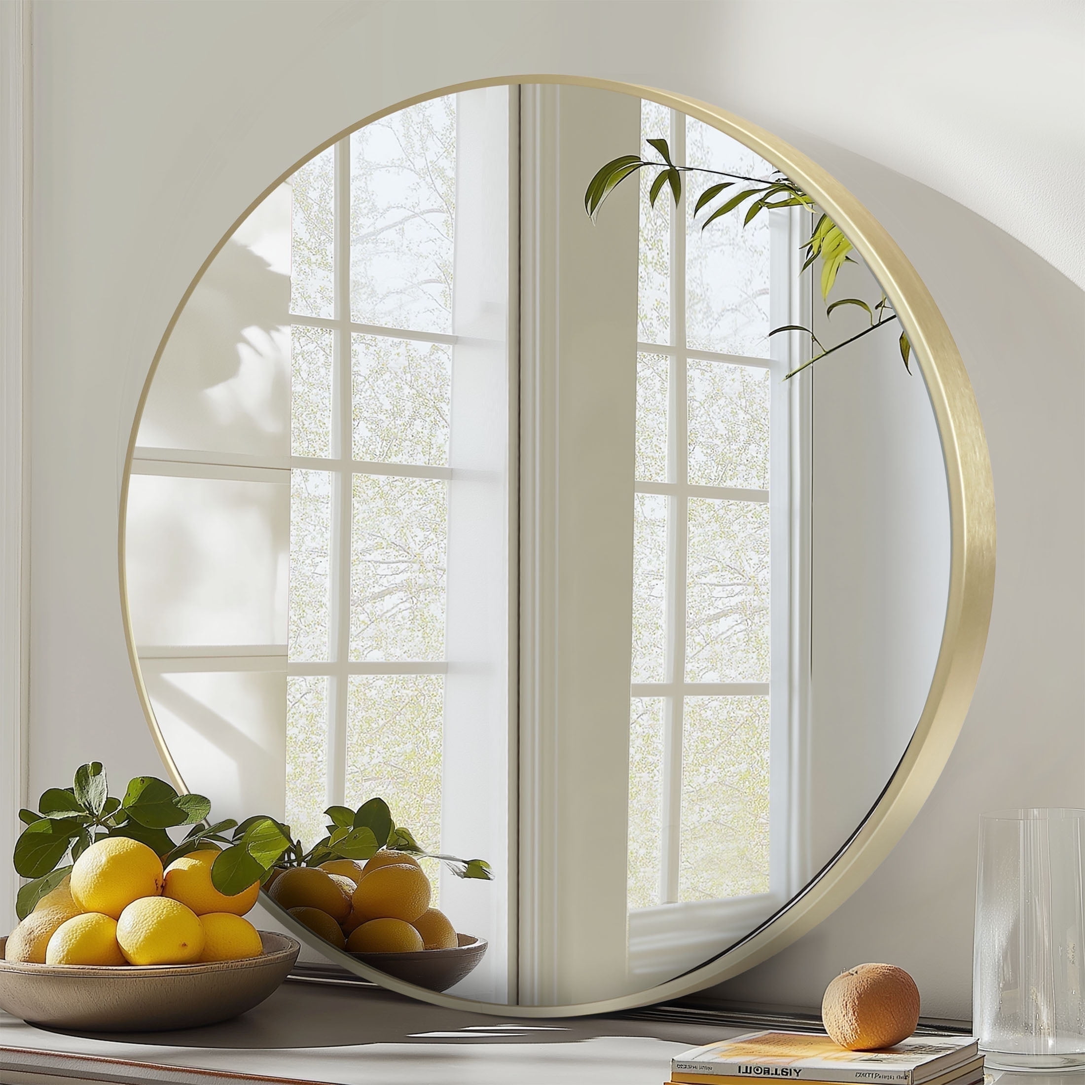 Edx 24 Round Wall Mirror, Gold