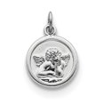 thumbnail image 1 of Médaille d'Ange en Argent Sterling Rhodié QC3632 (16mm x 12mm), 1 of 2
