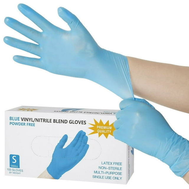 MesaSe 100PCS Professional Nitrile Gloves Multi-Purpose Vinyl Gloves Safety Work Gloves Latex Powder Free Gardening Nitrile Gloves for Home Kitchen Outdoor Use 9 Inch
