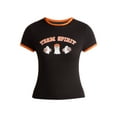thumbnail image 5 of Halloween Women's and Women’s Plus Varsity Tee and Shorts Pajama Set, 2-Piece, Sizes XS to 3X, 5 of 5