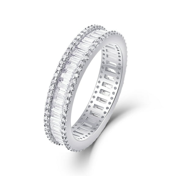 CKT Luxury S925 Sterling Silver Ring Plated with 18K White Gold Women's 5.8 Carat Emerald Cut Moissanite Engagement Diamond Ring Exquisite Fine Jewelry