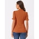 thumbnail image 4 of Top Elegante De BluDe ManCorDe OficiDe Las Camisas Del Cuello De PajariDe Las Mujeres Caramelo XL, 4 of 4