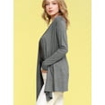 thumbnail image 4 of Made by Johnny Women's Draped Open Front Cardigan S HEATHER_DARK_GREY, 4 of 6