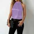 thumbnail image 4 of TTUHYWXI Women's Halter Tank Tops Satin Silk Backless Sleeveless Summer Camisole Going Out Top (Purple, XL), 4 of 9