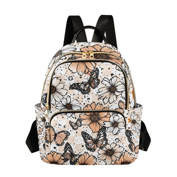 ALAZA Butterfly Sunflower Paint Womens Travel Laptop Backpack Large Daypack Ladies Shoulder Bags S