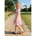 thumbnail image 6 of BemeyourBBs Toddler Baby Golf Dress Outfit Cute Infant Girls Summer Striped Dress Sleeveless Turn Down Collar Embroidery Pleated Tank Dress A Line Dress, 6 of 9