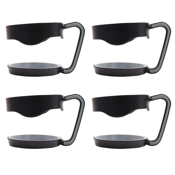 4pcs Two-layer 30 oz Tumbler Handles Stainless Steel Beer Mug Handle Anti-Slip Adjustable Travel Mug Cup Handle (Black)