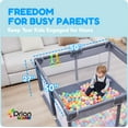 thumbnail image 3 of Orian Babies Baby Playpen 50x50 Large Playpen for and Toddlers, Oxford Fabric, Indoor & Outdoor Play Pen, 10 Colorful Balls, 4 Pull Up Rings, Carry Bag, 3 of 7