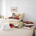thumbnail image 6 of Manfei Cute Christmas Reindeer 7-Piece Twin Bedding Sets,Rustic Xmas Flower Bedding Comforter Set,Red Green Beige Sheet Sets For Adults,Microfiber Bedroom Decor Reversible, 6 of 8