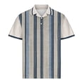 thumbnail image 4 of Fnnxeal Mens Polo Shirts, Big and Tall Shirt Striped Casual Summer Collared Navy Polo Shirts for Men Size 2XL, 4 of 5