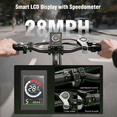 thumbnail image 4 of YareYi Roamer 26" Electric Bike for Adults, 750W Rated Motor Commuter Ebike with 48V 11Ah Removable Battery, 62-Mile Range, 28 MPH, 7-Speed, Blue, 4 of 8