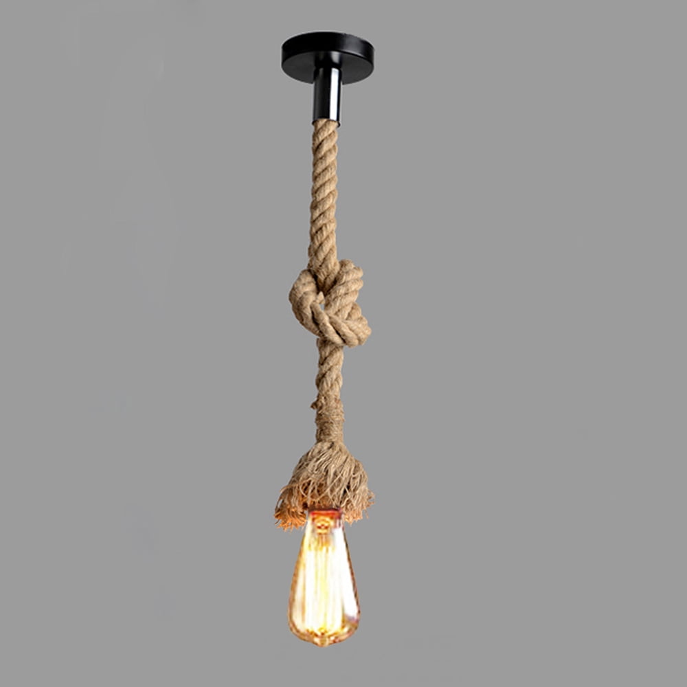 Single Heads Rope Pendant Lights Lamp Vintage Style Restaurant Bar Rope Light 