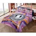 thumbnail image 4 of Ambesonne Emoji Fitted & Top Sheet Set with Shams, Time to Dance Disco Ball Fun, Pink Purple Orange, 4 of 5