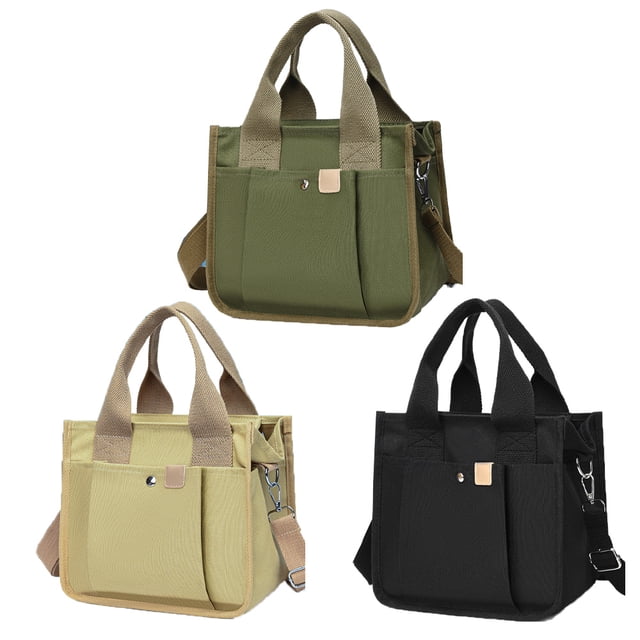 Bolso de mano para mujer, pequeño, de moda, mini, de lona, cruzado, color negro, verde militar y caqui