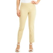 JM Collection Women's Studded Pull-On Tummy Control Pants, Regular and Short Lengths Dark Beige Size Medium