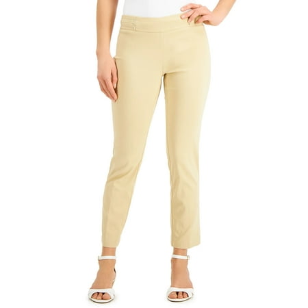 JM Collection Women's Studded Pull-On Tummy Control Pants, Regular and Short Lengths Dark Beige Size Medium