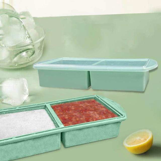 Large Silicone Ice Cube With Lid Soup Crisper Food Storage Box Ice Cube Ice Box
