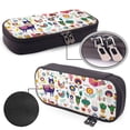 thumbnail image 4 of Lsque Alpaca Flower Printed Big Capacity PU Leather Pencil Case Large Pencil Pouch Stationery Pen Bag Pencil Holder for Teen, 4 of 6