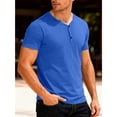 thumbnail image 2 of Fabrcox Henley Shirts for Men Button Up V Neck Shirts for Men Short Sleeve Spring Workout Gym Mens Big and Tall T Shirts, 2 of 4