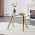 thumbnail image 6 of Oufan 51" Dining Table, Modern Rectangular Kitchen Table with Tempered Glass & 4 Sturdy Metal Legs, Kitchen Table for Dining Room, 6 of 10