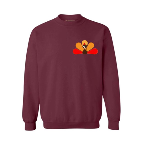 Awkward Styles Thanksgiving Crewneck Turkey Sweatshirts Pocket Print