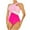 Hot Pink, variant on Bathing Suit for Women Fashion Cross One Shoulder Color Block One Piece Swimsuit Beach Vacation Swimwear (XL, Hot Pink)