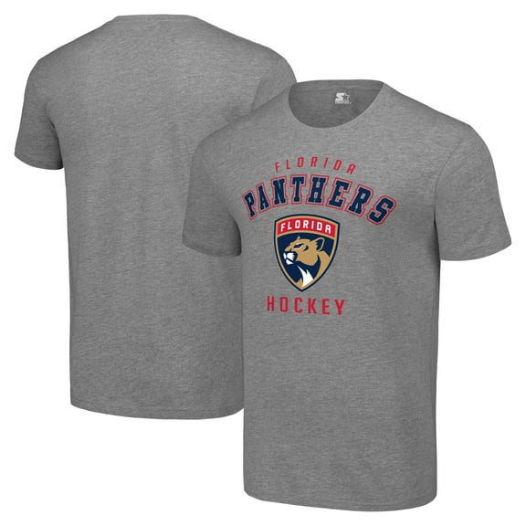 Men's Starter Heather Gray Florida Panthers Logo T-Shirt