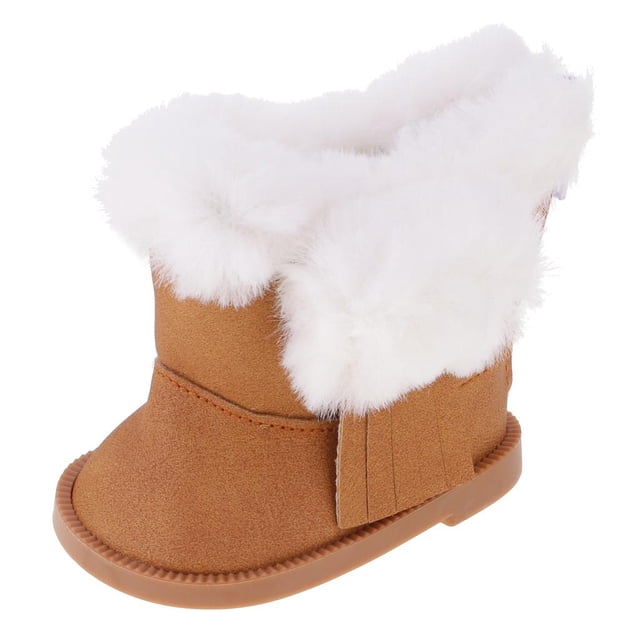 Zapatos Botas de Cremallera Marrón de Manera Planos para 18 Pulgadas Muñecas Zulema Zapatos de muñecas