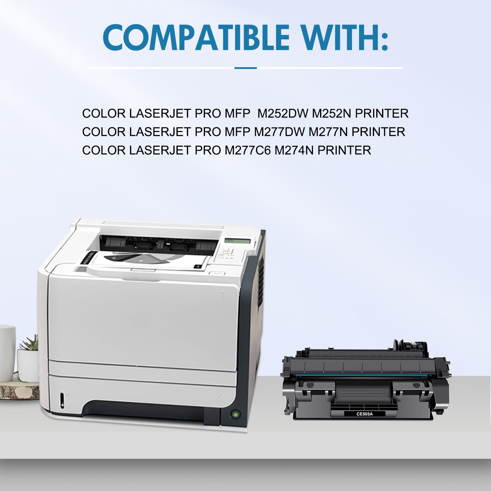 05A Toner Cartridges Black Compatible for 05A 05X CE505A CE505X P2055 Laserjet P2035 P2035N P2055DN 2055DN 2035N P2030 P2050 P2055D P2055X 2055D 2055X Printer Ink Pack-2
