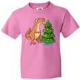 thumbnail image 3 of Inktastic Tyrannosaurus Rex Decorating Christmas Tree Youth T-Shirt, 3 of 5