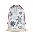 thumbnail image 2 of Christmas Bags Drawstring,Blue Christmas Snowflake Pattern Large Xmas Christmas Gift Bags,Reusable for Xmas and New Year Party Favors and Supplies,27.6" X 19.7", 2 of 5