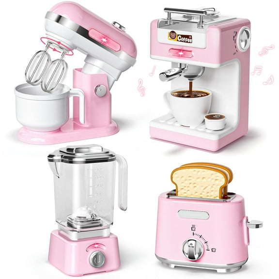 Kitchen Playset B Bascolor Play Kitchen con cafetera, tostadora, batidora y licuadora