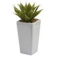 thumbnail image 4 of Nearly Natural Plastic 9" Green Mini Agave Artificial Plant with Planter (Set of 3), 4 of 10