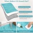 thumbnail image 5 of 10x13 Large Area Rugs for Living Room Scalloped Washable Rug Soft Non Slip Floor Carpet Modern Abstract Irregular Rug Low-Pile Foldable Thin Rugs for Dining Room Office Nursery Dorm Teal, 5 of 7