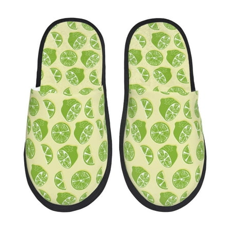 Balery Various Lemons Slient Indoor Furry Fleece Comfort House Shoes Soft Non-Slip Home Shoes Cotton slippers House Slippers-- Medium