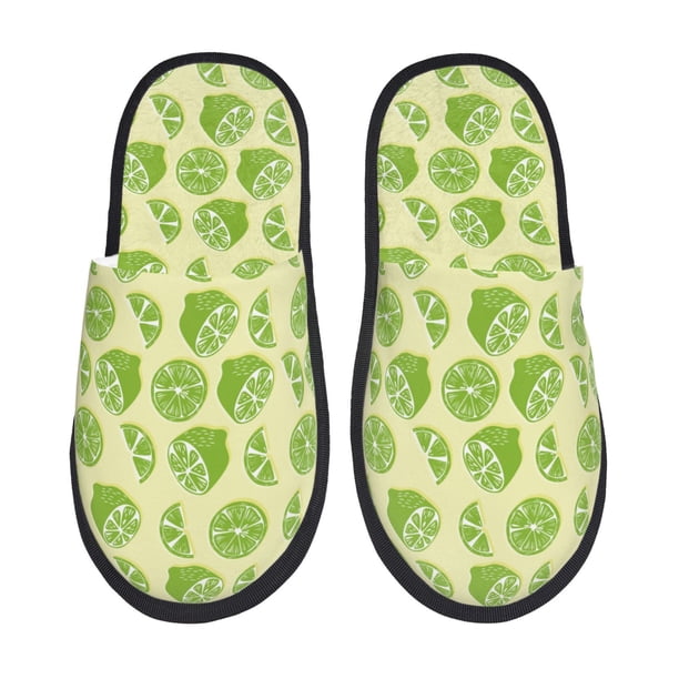 Fotbe Various Lemons Pantuflas Peludas para Mujer con Estampado, Zapatillas de Peluche, Zapatos de Invierno para Casa, Uso Interior y Exterior-Medium