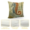 thumbnail image 4 of Nawypu   Throw Pillow Covers Vintage Coastal Nautical Beach Shells Square Cushion Cases Burlap Toss for Living Room Couch Bed (Colorful), 4 of 5