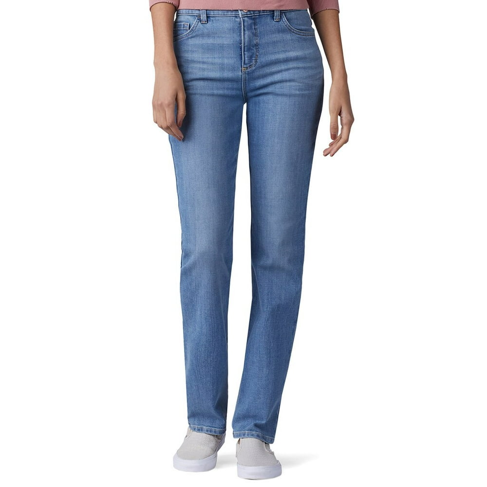 Lee - Women's Lee Instantly Slims High Waisted Straight-Leg Jeans ...
