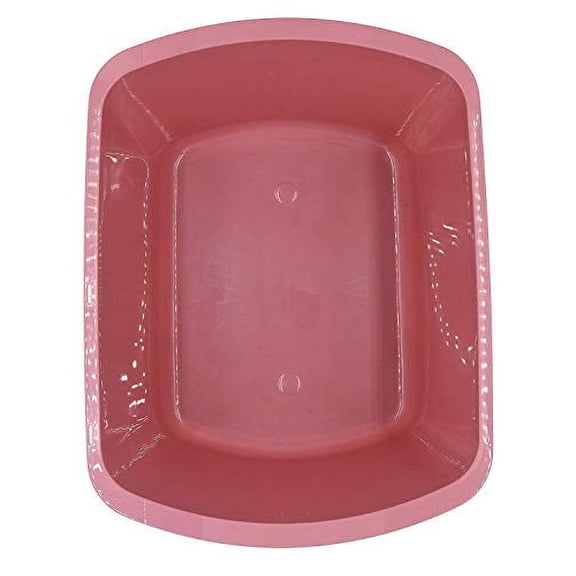 7 Quart Rectangular Plastic Wash Basin with Graduations, Rose (3 Pack)