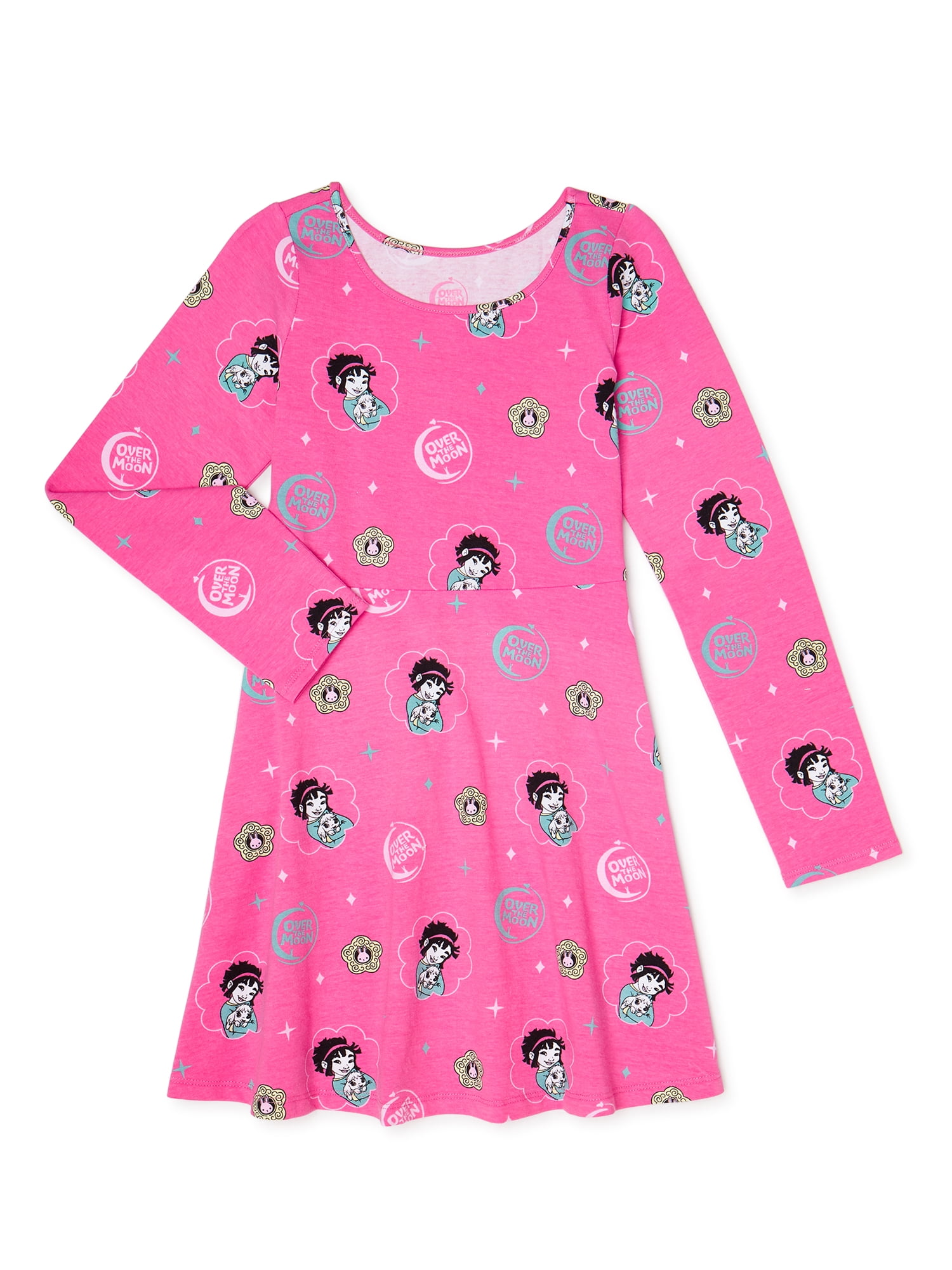 girls long sleeve skater dress