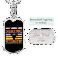 thumbnail image 2 of Hunting Tourism Skull Hunter'S Keychain Stainless Steel or 18k Gold Dog Tag Keyring, 2 of 8