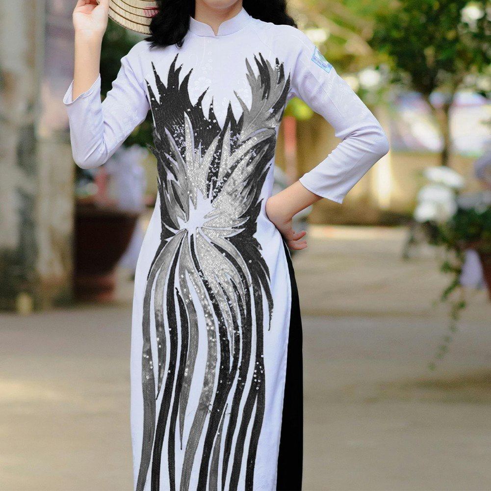 Hzzsbu Sequin Embroidery Appliques Fabric Apparel Decoration Evening Dress Striped Angle Embroidered Sequin Long Material