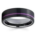 thumbnail image 2 of Purple Tungsten Wedding Band Black Tungsten Ring Anniversary Ring Men and Women Comfort Fit Ring Gunmetal Tungsten Ring, 2 of 3