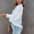 thumbnail image 5 of vigerkar Womens Shirts Button Down Lantern Long Sleeve Blouse Fashion Casual Tops 2025 White, M, 5 of 8