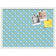thumbnail image 2 of PinPix 27x20 Custom Cork Bulletin Board Blue - White Dots Poster Board Has a Fabric Style Canvas Finish, Framed in Blue - White Dots, by ArtToFrames (PinPix-345), 2 of 6