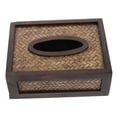 thumbnail image 5 of FONWILYO Practical Tissue Box Holder Wooden And Synthetic Rattan For Household Item 1 Pc, 5 of 8