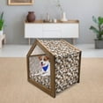thumbnail image 3 of Camouflage Pet House, Abstract Style in Various Shades of Brown Pattern Camouflage Motif, Outdoor & Indoor Portable Dog Kennel with Pillow and Cover, 5 Sizes, Pale Caramel Tan Black, by Ambesonne, 3 of 5